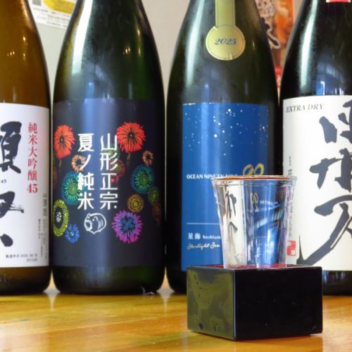A wide selection of local sake from all over Japan