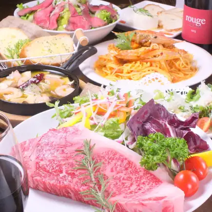 【頂級大理石紋和牛套餐】共10道菜 ☆ 含2小時暢飲 ☆ 10,000日元