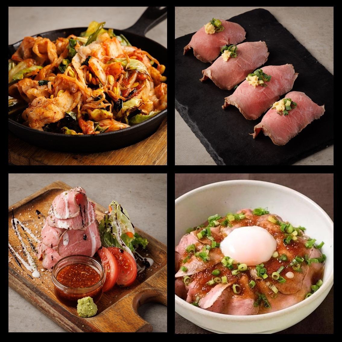 All-you-can-eat and drink courses with roast beef or meat sushi start from 3,480 yen♪