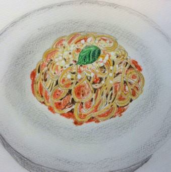 Pasta with mozzarella and bolognaise