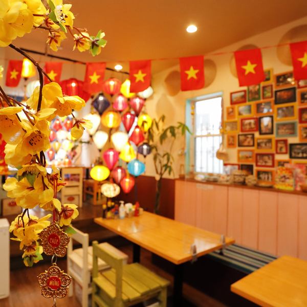 水戸駅北口より徒歩10分！本格ベトナム料理をゆっくり楽しめる可愛い店内です。