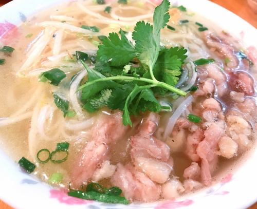 Semi-cooked beef pho