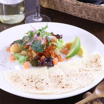 White fish fritters, taco style