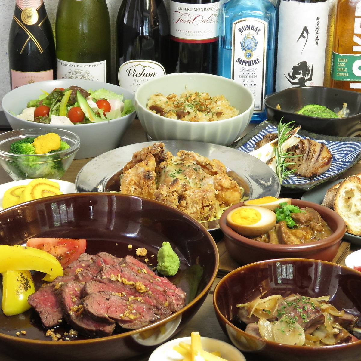 All-you-can-drink for 2 hours! All 7 dishes with dessert _ Ichiyo satisfaction course _ 5500 yen