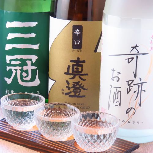 岡山地酒を３種飲み比べ⇒660円(税込)