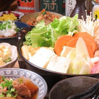 《冬季限定♪もつ鍋or海鮮鍋！それぞれ3種のお味を選べる鍋コース》全7品2H[飲放]⇒4500円(税込)