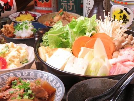 《冬季限定♪もつ鍋or海鮮鍋！それぞれ3種のお味を選べる鍋コース》全7品2H[飲放]⇒4500円(税込)