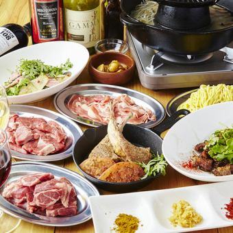 【含90分鐘無限暢飲！人氣套餐】隔壁小屋套餐！ 4種烤肉和涮鍋的特別套餐！