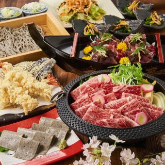 【春季宴會】豪華日立牛套餐 5,500日圓（含稅）*僅限食物