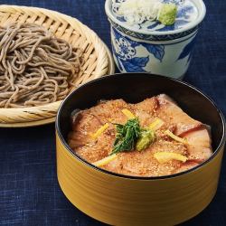 Sesame soba and sesame yellowtail rice bowl set