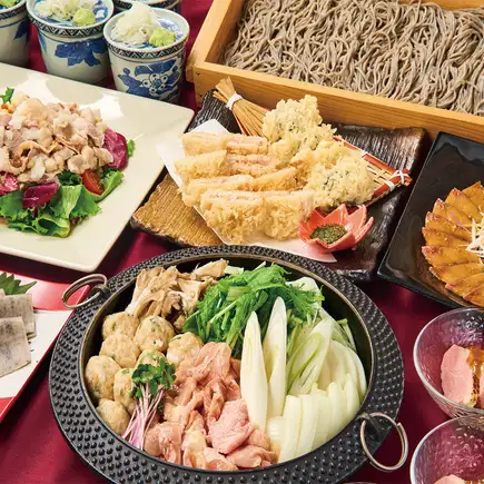 鶏三昧の柚子胡椒すき焼きコース4980円(税込) 【2H飲み放題付き】