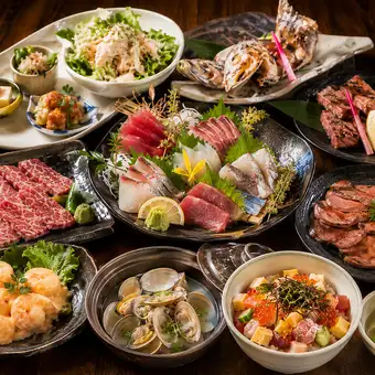 【３H飲放付】”伊万里牛”食べ比べ×車海老含む自慢の海鮮尽くし『蒼雫』全10品6920円⇒6000円