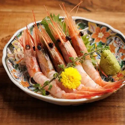 Russian sweet shrimp sashimi