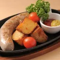 Sausage and potato teppanyaki