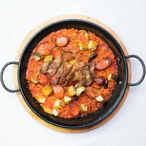 [Tomato] Spicy tomato paella with Iberico pork and chorizo (2 servings)