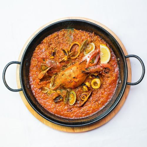 [Tomato] Tomato paella with crab and seafood (2 servings)