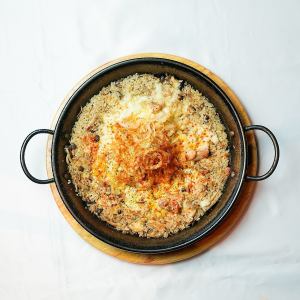 [No.3] Cheese paella with 3 kinds of mushrooms and young chicken (2 servings)