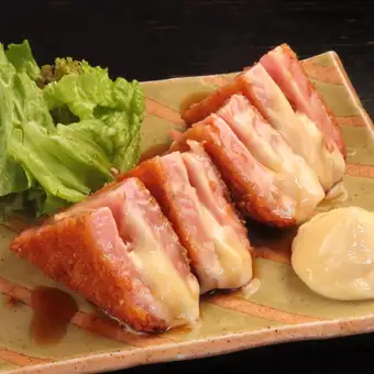 Thick-cut ham and cheese cutlet