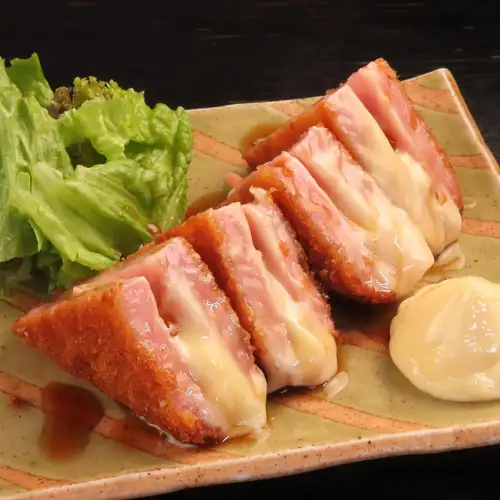 Thick-cut ham and cheese cutlet