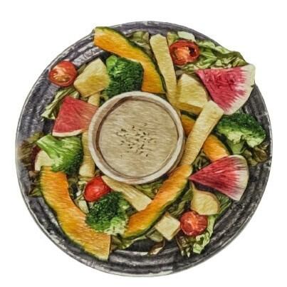 サラダのようなバーニャカウダー/Bagna cauda like salad