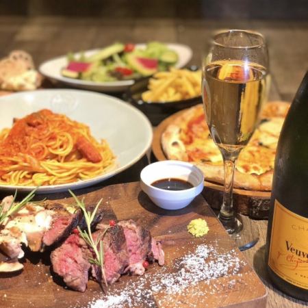 今宵は少し贅沢に「ロータスコース」￥5,500（2時間飲み放題付き）