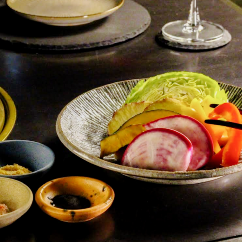 地場野菜の炭焼き　5種盛り合わせ