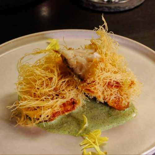 天使の衣　真鯛のカダイフ~スモーク仕立て~