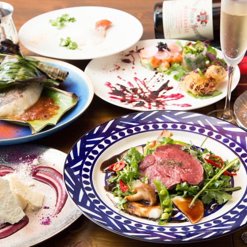 【プレミアムプラン】和牛のメインが付いた12品の豪華なラインナップ。＜3時間飲み放題付！＞