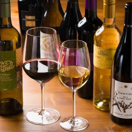 【Web限定!】スパークリングワイン、赤ワイン、白ワイン1時間飲み放題!!