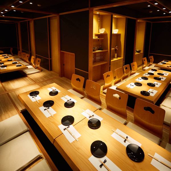 Groups are welcome! The spacious private room is perfect for drinking parties, banquets, girls-only gatherings, birthdays, anniversaries ♪ You can have a good time without worrying about the surroundings because it is fully equipped with private rooms ♪ The calm interior of our shop is modern Japanese Boasting ◎ It is a good location 7 minutes on foot from Hatchobori Station ♪ Full of great benefits and coupons!