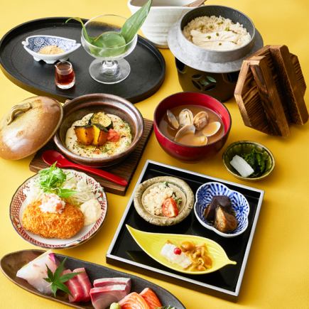 Delicious Fish and Fish Kamameshi Course "Iyo" 4,000 yen (tax included)