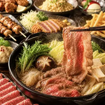 【一番人気◆個室宴会】焼き鳥&しゃぶすき食べ放題 全10品+《2.5H飲み放題》 3480円