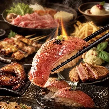 【鳥ごころ◆極上豪華】しゃぶすき/肉寿司/焼鳥『食飲み放題』特上コース《2.5H飲み放題3980円》