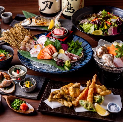 『雅趣(がしゅ)コース』鮮魚のお造り・天麩羅・紙鍋を味わう全8品◆2H飲み放題付 8,000円