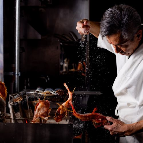 豊洲直送食材の原始焼き！