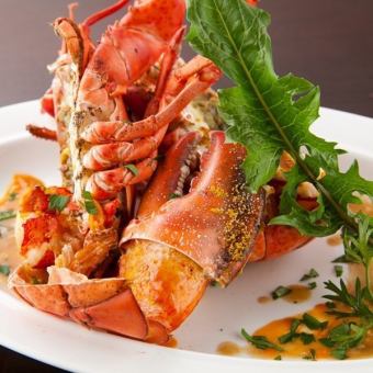◆Premium◆Live lobster and Japanese black beef course, 9 dishes total, 14,300 yen (tax included)