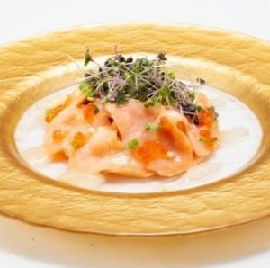 With smoked salmon carpaccio how much