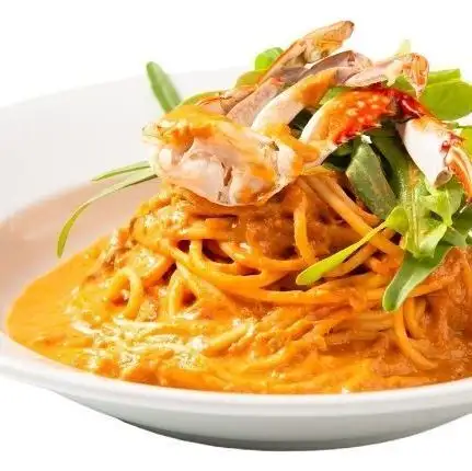 Tomato cream pasta with crab