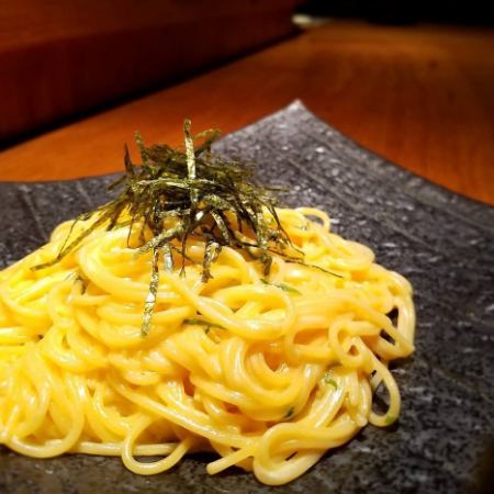 Perilla and sea urchin mentaiko cream pasta