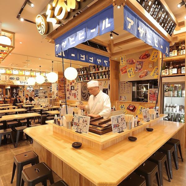 The popular black oden counter & local sake refrigerated corner can be enjoyed with hot or cold sake.