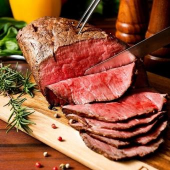 【絶品】当店自慢のローストビーフマウンテン付2時間飲み食べ放題コース3828円⇒2980円(税込)♪