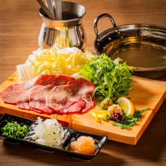 [3 hours all-you-can-drink included] Tongue shabu-shabu, salmon roe rice, sashimi platter "Tohoku local cuisine course" 8 dishes total 6000 yen