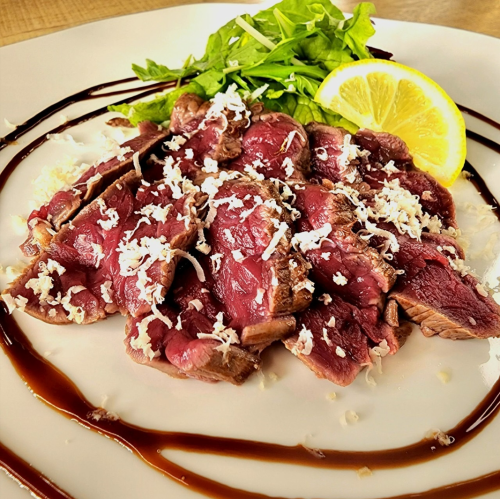 Beef fillet steak ~ with mountain wasabi and balsamic sauce ~