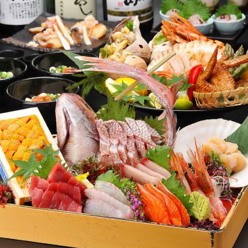 豪快海鮮料理と旨い酒を味わう宴会プラン各種4000円～