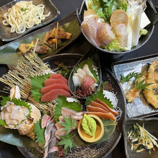 【12月より 海鮮和牛コース】あんこう鍋・つぶ付 刺身六点盛合せなど料理6品120分飲み放題