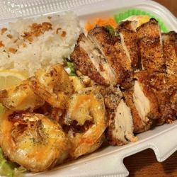 Jerk chicken & shrimp lunch