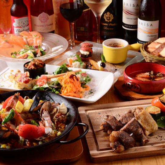 [All-you-can-drink included!] Mixed paella course (reservation required) for 2 people ~