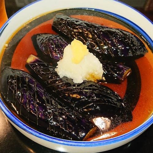 Boiled grilled eggplant