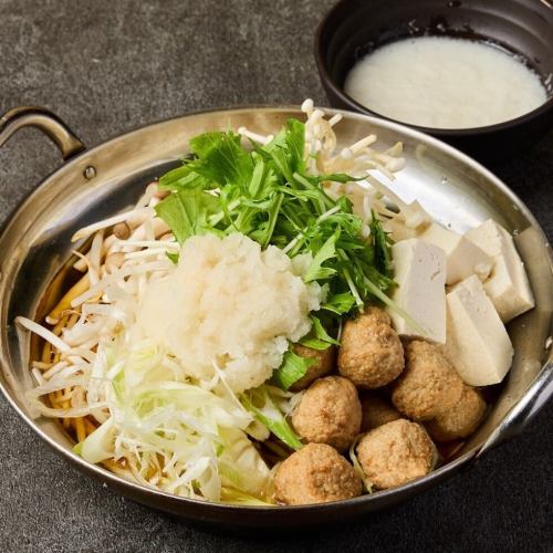 Mizore hotpot with grated yam and grated daikon radish