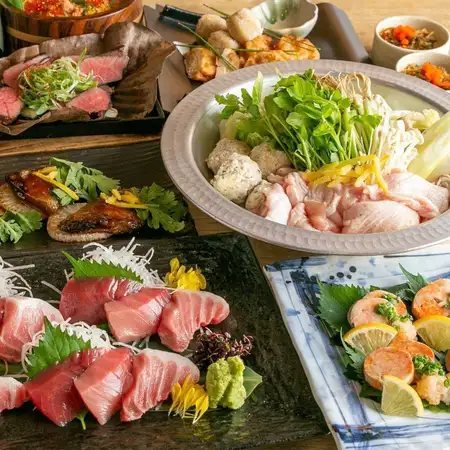 ■料理長厳選■鮮魚のカルパッチョに塩ちゃんこ鍋【満喫コース】2時間飲み放題 7品 4,000円